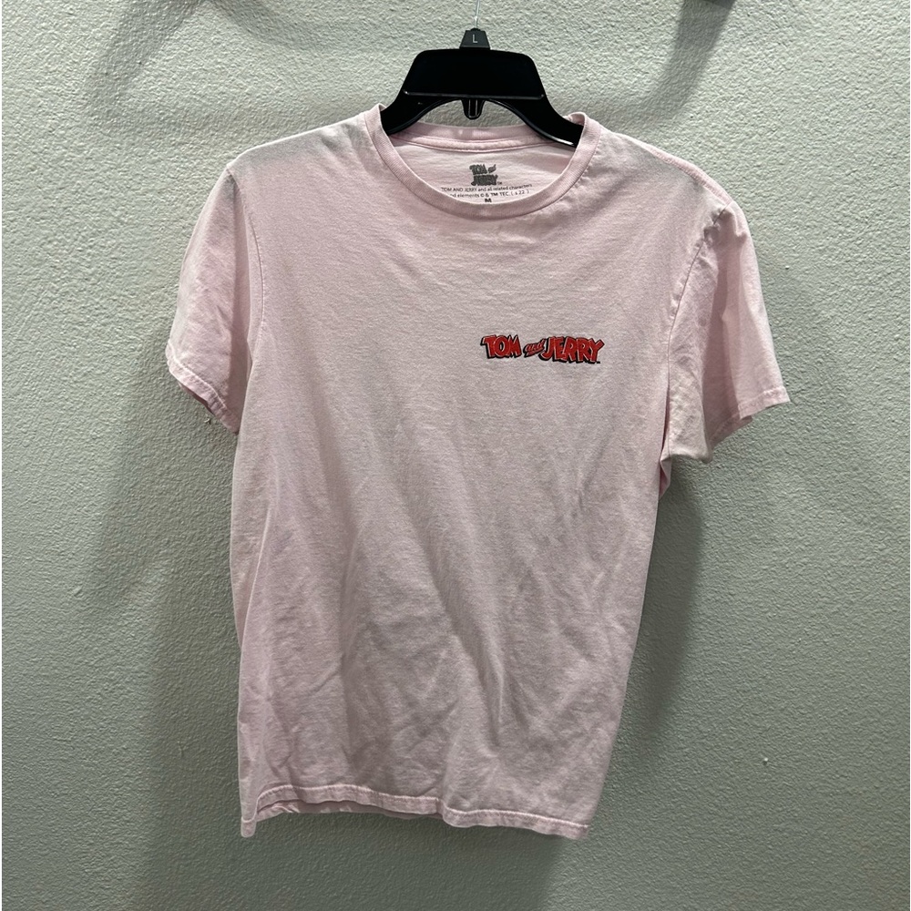 Tom and Jerry Graphic T-Shirt - Pink, Cartoon Design, Size M